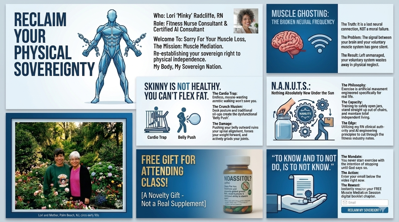 Reclaim Your Physical Sovereignty — Master 6-Panel Muscle Mediation Infographic
